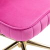 Velvet Home Office Desk Chair, Modern Cute Computer Chair, Wheels Swivel Height Adjustable Task Chair - Rose Red - Image 22