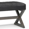 Salinger - Large Ottoman Bench - Distressed Black - Image 4