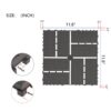 Interlocking Deck Tiles, 44 Pack Patio Deck Tiles, Waterproof Outdoor Use, Polypropylene, 12 X 12" - Dark Gray - Image 3