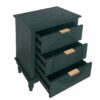 Hollow Carved 3 Drawer Dresser With Metal Handles, Storage Chest For Living Room Or Bedroom - Blackish Green - Image 13