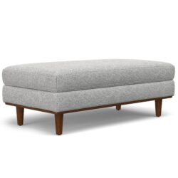 Morrison - Large Rectangular Ottoman - Mist Gray