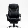 Massage Reclining Office Chair With Footrest, High Back Computer Chair Home Desk Ergonomic Executive Office Chair With Armrests, Adjustable Height - Black - Image 6