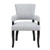 Contemporary Arm Dining Chair With Nailhead Trim - Gray / Black Noir - Image 6
