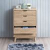 Nordica - 5 Drawer Chest With Interlock Drawer Feature Drawer Slide And Interlock Pre-Assembly, Drawer Chest For Closet Tall Dressers For Bedroom Clothes Organizer Tool - Natural Oak - Image 3