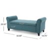 Hayes - Contemporary Armed Storage Bench With Rolled Arms - Teal - Image 2