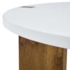 Minimalist Circular Coffee Table With Embedded Leg Design - White / Wood - Image 6