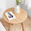 Round Small End Table, Side Table For Bedroom & Balcony - Natural - Image 9