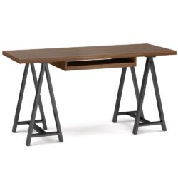 Sawhorse - Solid Walnut Veneer And Metal Desk - Walnut