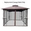 Patio Double Roof Gazebo Replacement Canopy Top Fabric - Brown - Image 3