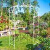 Metal Garden Arch Iron Garden Arbors Gazebo Dia High Birdcage Shape Pergola Pavilion For Wedding Ceremony - Cream White - Image 10