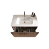 Etna - Striped Bathroom Vanity With Ceramic Sink, Wall Mounted Floating Bathroom Vanity For Modern Bathroom - White - Image 6