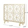 Thayer - Single Panel Iron Fireplace Screen With Geometric Design - Gold - Image 3