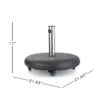 Wheelie - Modern Round Umbrella Base With Stainless Steel Holder - Black - Image 4