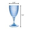 Stylish Diamond Cut Plastic Wine Glasses (Set of 4) (12Oz) Bpa Free, Unbreakable, Elegant Acrylic Wine Glasses - Blue - Image 5