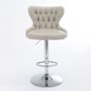 Swivel Barstools Adjusatble Seat Height From 25-33", Modern Upholstered Chrome Base Bar Stools With Backs Comfortable Tufted For Home Pub And Kitchen Island - Beige - Image 2