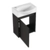 Modern 16" Bathroom Vanity Sink Combo With Ceramic Sink And Cabinet For Small Spaces - Black - Image 19