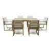 Patio Dining Set Outdoor Dining Table And Chair Set With And Removable Cushions For Patio, Backyard, Garden - Light Teak - Image 21