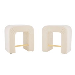 Boucle Stool (Set of 2), Dining Chairs For Home Kitchen Island - Cream