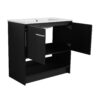 Modern 36" Bathroom Vanity With Ceramic Sink And Soft Closing Doors - Dark Oak - Image 19