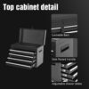 Tool Chest, 5 Drawer Rolling Tool Storage Cabinet With Detachable Top Tool Box, Liner, Universal Lockable Wheels, Adjustable Shelf, Locking Mechanism, Metal Tool Cart For Garage Workshop - Black - Image 5