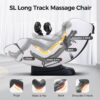Bosscare - 3D Shiatsu Recline Massage Zero Gravity Full Body Chair With Waist Heating - White / Gray - Image 5