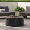 Modern Iron Propane Fire Pit, 32" Round, 40, 000 Btu - Dark Gray - Image 8