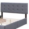 Queen Size Upholstered Platform Bed With Classic Headboard And 4 Drawers, No Box Spring Needed - Dark Gray - Image 8