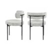Burbank - Modern Round Boucle Dining Chairs (Set of 2) - Black / White - Image 4