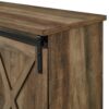 Farmhouse Sliding X Barn Door 58" TV Stand For 65" TVs - Rustic Oak - Image 4