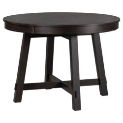 Gia - Round Extendable Dining Table With 16" Leaf Wood - Espresso