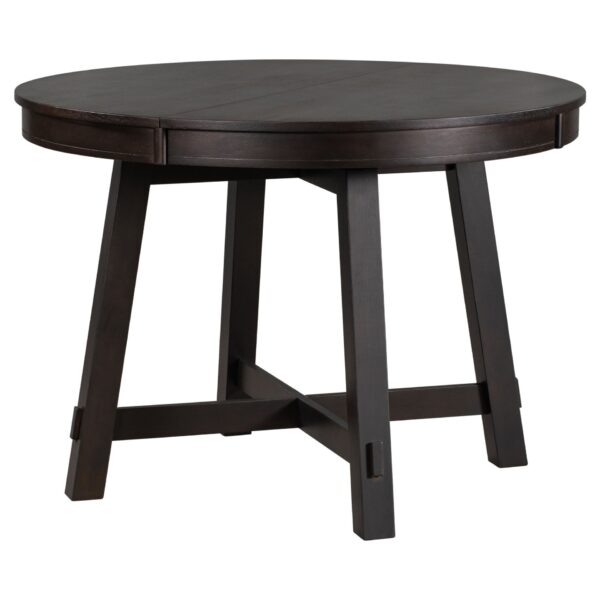 Gia - Round Extendable Dining Table With 16" Leaf Wood - Espresso