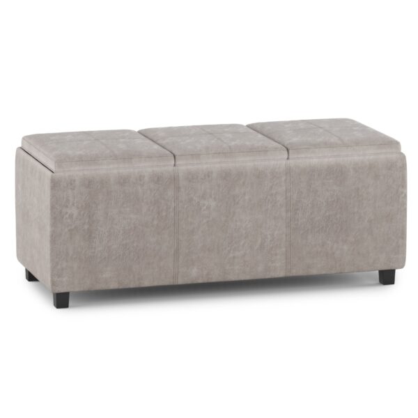 Avalon - Storage Ottoman - Distressed Gray Taupe