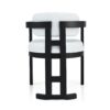 Stylish Indoor Upholstered Wood Dining Chair (Set of 2) With Rubberwood Frame - White / Black - Image 9
