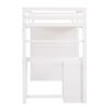 Twin Size Loft Bed With Drawers, Desk, And Wardrobe - White - Image 7