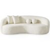 Drake - Japandi Style Curvy Sofa - Ivory White / White - Image 9