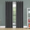 2 Pieces Set, Curtain Panel, Room Darkening, Grommet, Versatile Use - Dark Gray - Image 4