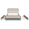 Queen Size Platform Bed With Trundle And 2 Drawers - Gray - Image 7