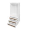Wardrobe With 3 Drawers High Wardrobe Armoire With Rattan For Living Room Organizer - White - Image 16