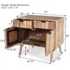 Stylish Style 2 Drawer 2 Door Cabinet, Mango Wood - Natural - Image 3