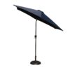8.8' Outdoor Aluminum Patio Umbrella, Patio Umbrella, Market Umbrella With 33 Pounds Round Resin Umbrella Base, Push Button Tilt And Crank Lift - Navy Blue - Image 4