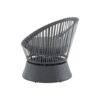 Modern Swivel Wicker Lounge Chair Set With Rattan And Iron Frame, Round Design - Gray - Image 6