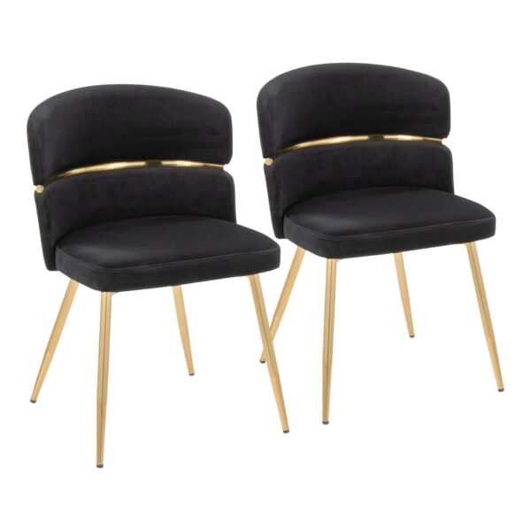 Cinch - Glam & Art Deco Dining Chair (Set of 2) - Gold / Black