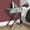 Accent Side Table, Storage Drawer, Contemporary Convenient Design - Gray - Image 4