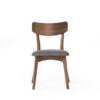 5 Piece Mid Century Walnut Dining Set With Upholstered Dining Chairs - Dark Gray / Brown - Image 13