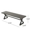 Modern Outdoor Aluminum Dining Bench With Steel Frame - Gray / Black - Image 3