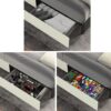 Anna - Queen Patented 2 Drawer Storage Bed, Upholstered Wingback - Ivory Velvet - Image 10