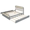 Queen Size Platform Bed With Trundle And 2 Drawers - Gray - Image 4