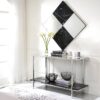 Angwin - Mirrored Faux Marble Console Table - Multi - Image 5