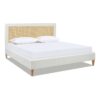 Haley - King Upholstered Cane Back Platform Bed - Antique White - Image 4