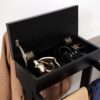 Portable Garment Rack, Clothes Valet Stand With Storage Organizer - Black - Image 10